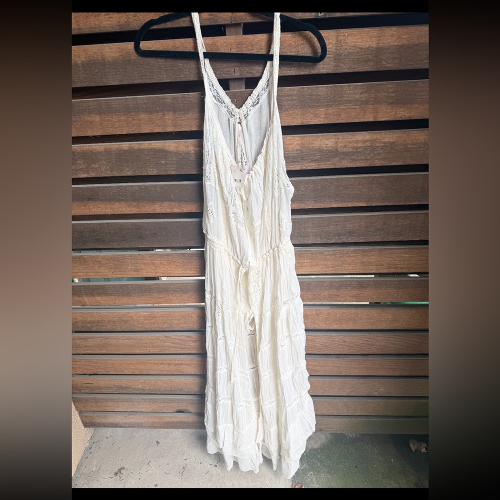 Free People Cream Lace Detail Bodysuit